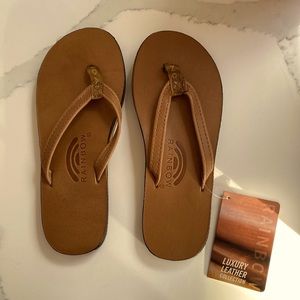 Rainbow Luxury Leather Flip Flops.